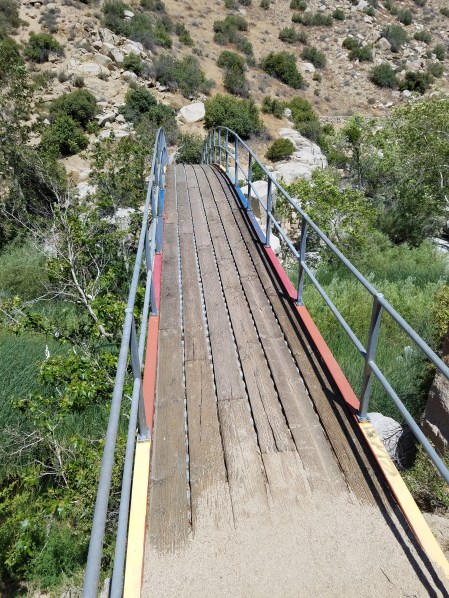 Also, there's this pretty cool rainbow bridge that we cross.